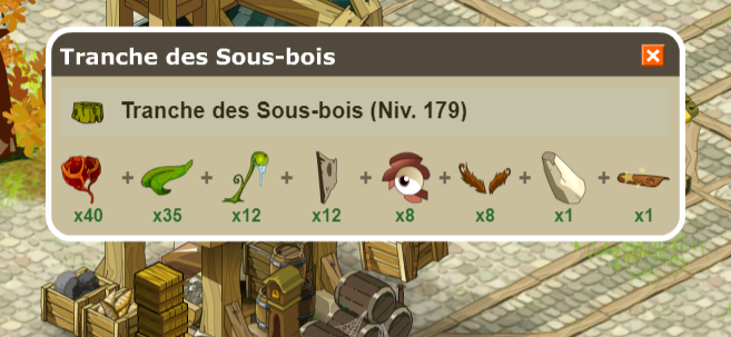 La recette de la Tranche des Sous-bois dans sa fenêtre.